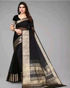 Elegant Orange Silk Saree with Golden Border