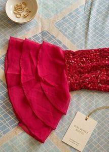 Red Sequin Sleeve Maxi Dress