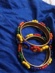 Multicoloured Flower Kids Bangles Unused