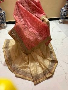 Beautiful Peach &amp; Gold Saree