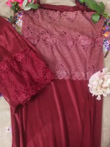 Satin nighty with bottom