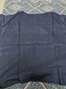 Navy Blue Button-Up Top