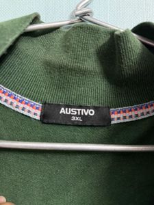 Green &amp; Navy Striped Polo T-Shirt