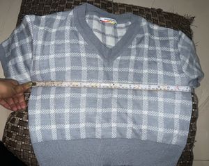 Cute Blue Plaid V-Neck Cropped Top💙