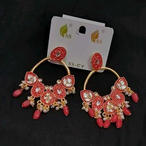Red Kundan Earrings