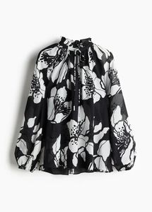 H&M Black & White Floral Blouse
