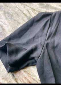 Elegant Black Short Sleeve Dress