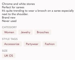 Artificial Diamond ♦️ Brooch