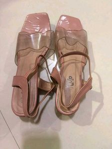 Stylish Pink Transparent Strap Sandals