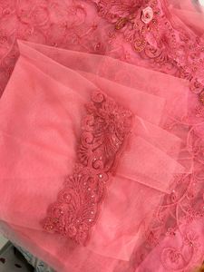 Pink Embroidered saree with blouse (unst