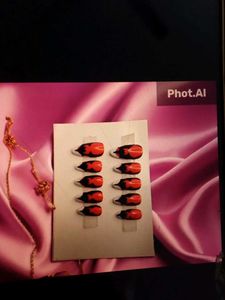 Press-on Nails - Red and Black