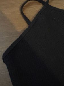 Black Ribbed Halter Neck Crop Top