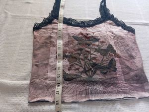 Sheer Butterfly Print Tank Top