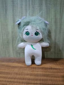 Cute Plush Doll with Green Hair