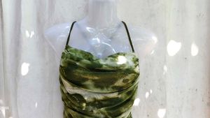 Green Tie-Dye Halter Top