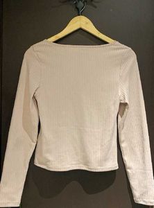 H&amp;M Cute Ribbed Long Sleeve Top