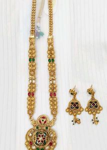 Gold Toned Necklace and Earrings Set
