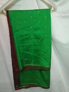 Green Maroon Pattu Saree