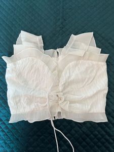 White Ruffled Corset Top