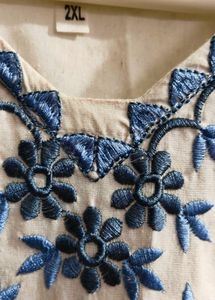 Embroidered White Kurta