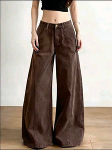ᝰ.ᐟ Wide Leg Brown Jeans