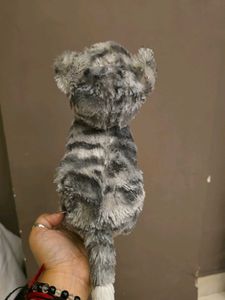 Cute Gray Striped Cat Plush Toy