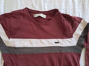 Men's Long Sleeve Maroon T-Shirt