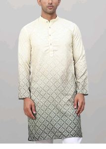 jompers Men's Ombre Pattern Kurta