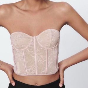 Zara Pink Lace Corset