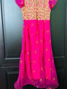 Pink Party Wear Anarkali Nee