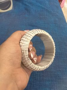White Woven Bangle Bracelet