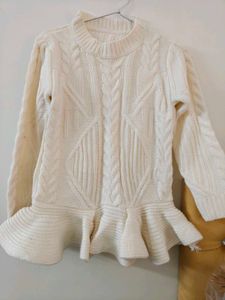 imported Cream Cable Knit Sweater