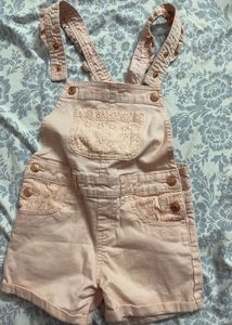 Cute Pink Denim Overalls Shorts