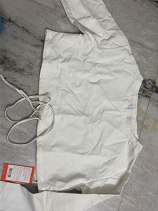 SAVANA PLAIN WHITE DRAWSTRING SWEATSHIRT