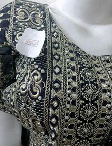Elegant Black Embroidered Lehenga Choli