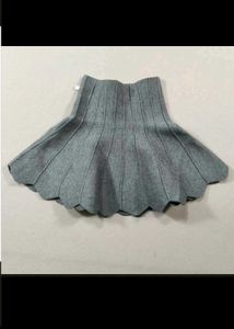 Pleated Grey Ethnic Skirt