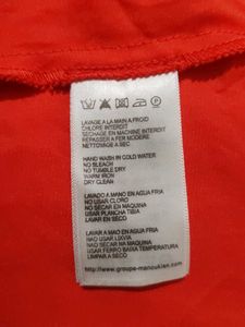 French Designer Orange Polka Dot Dress
