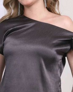 Shein Asymmetric Neck Self-Tie Sleeve Stylish Top