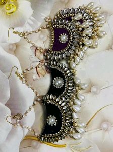 New Party Wear Earrings Colour Black &amp; Purple