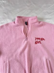 Cute Pink Fleece/Teddy Pullover Sweatshirt