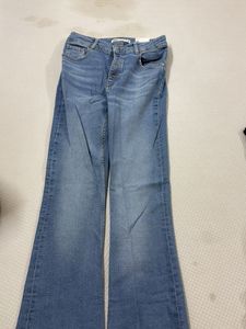 Zara Light Wash Button Fly Jeans