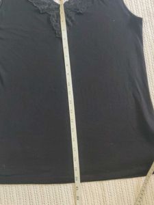 Black Lace Trim Tank Top
