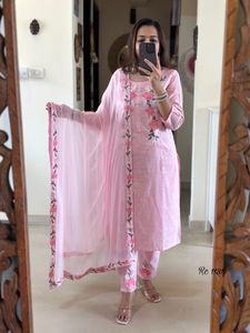 Pink Embroidered Kurta Set