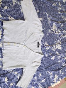 Ribbed Knit Button-Up Top