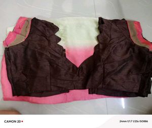 Embroidered Brown Saree