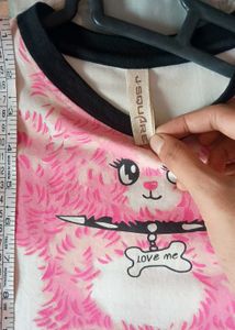 Cute Pink Bear Graphic Cropped Tee @140
