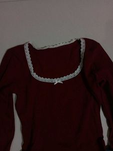 Maroon lacy top