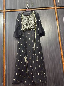 Elegant Black Embellished Kurta Set