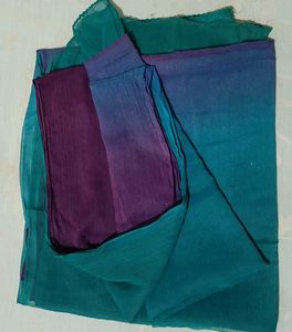 Elegant Teal & Purple Ombre Dupatta