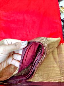 Red Saree with Blouse tailor stiched 40